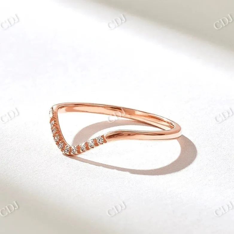 0.09CTW Lab Grown Diamond Thin Curved Wedding Band