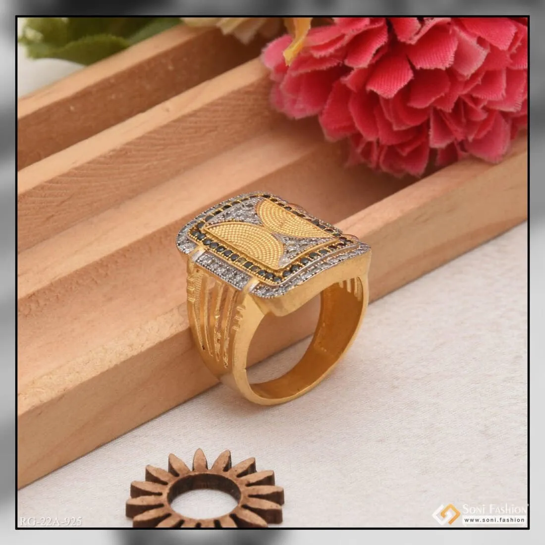 1 Gram Gold Forming Charming Design Premium-grade Quality Ring For Men - Style A925