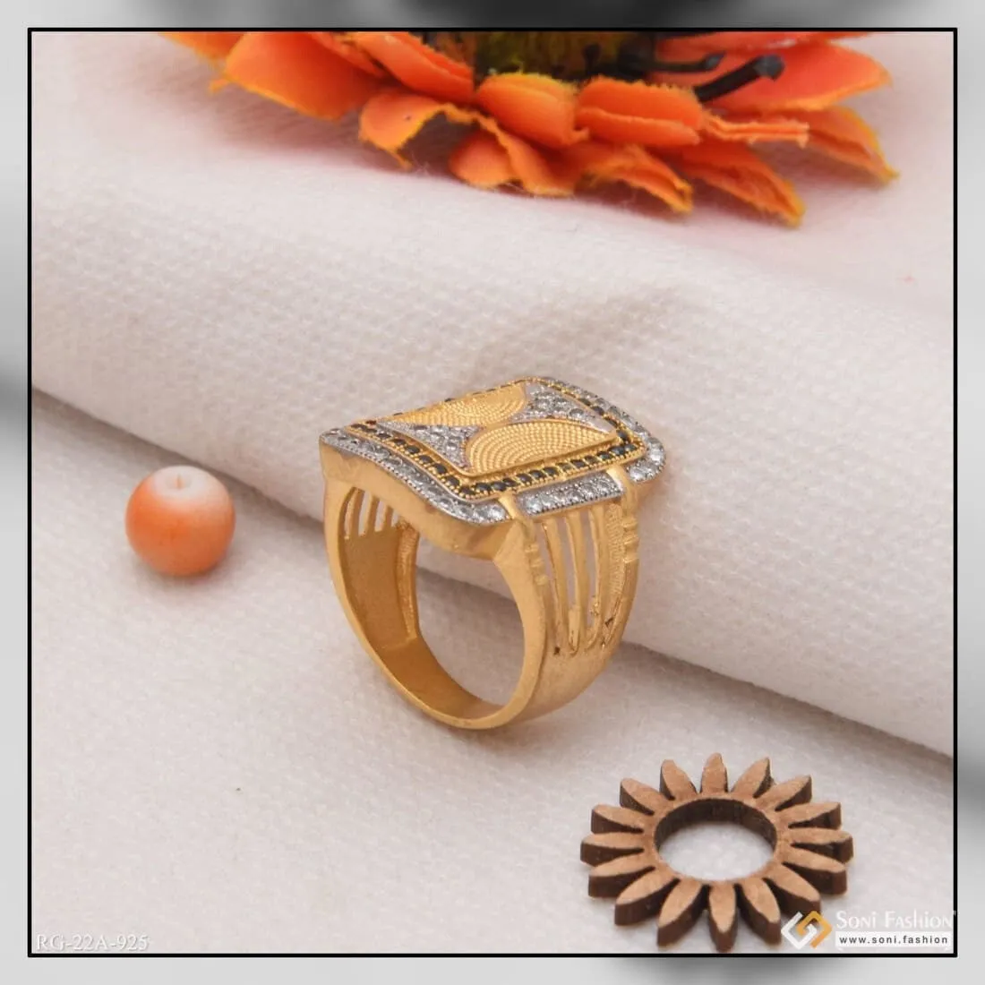 1 Gram Gold Forming Charming Design Premium-grade Quality Ring For Men - Style A925