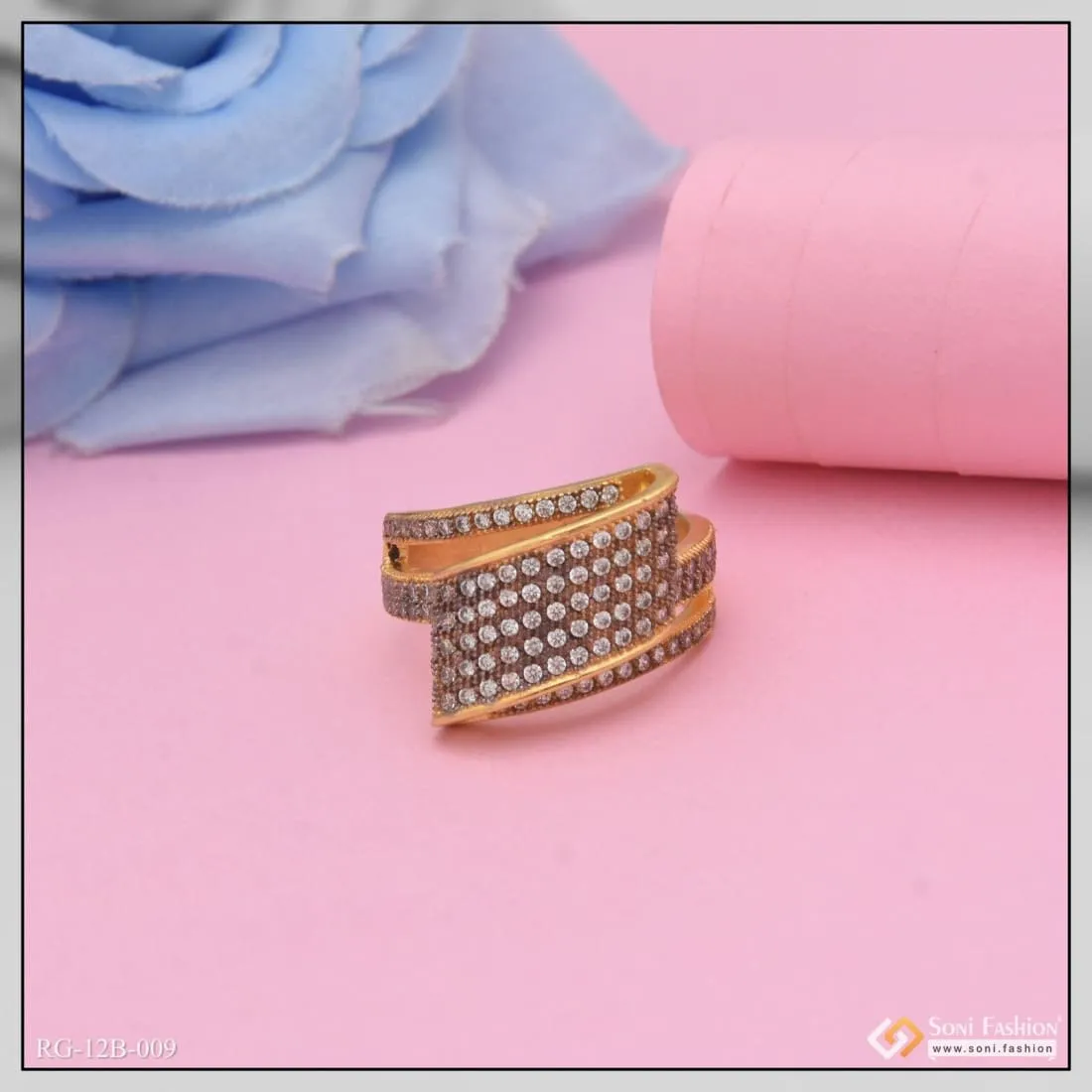 1 Gram Gold Forming Charming Design Premium-Grade Quality Ring for Men - Style B009