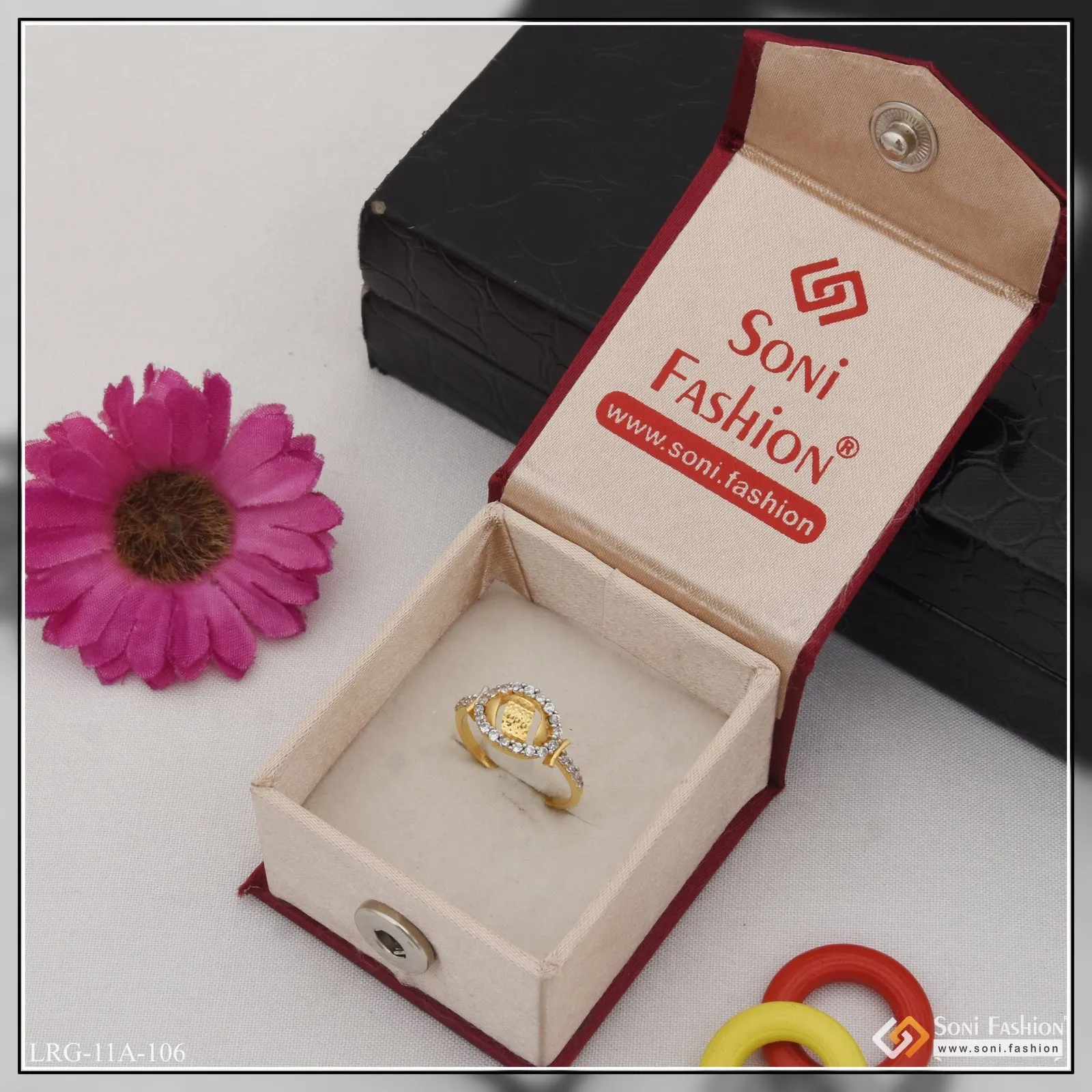 1 Gram Gold Plated Beautiful Design Charming Design Ring For Ladies - Style Lrg-106