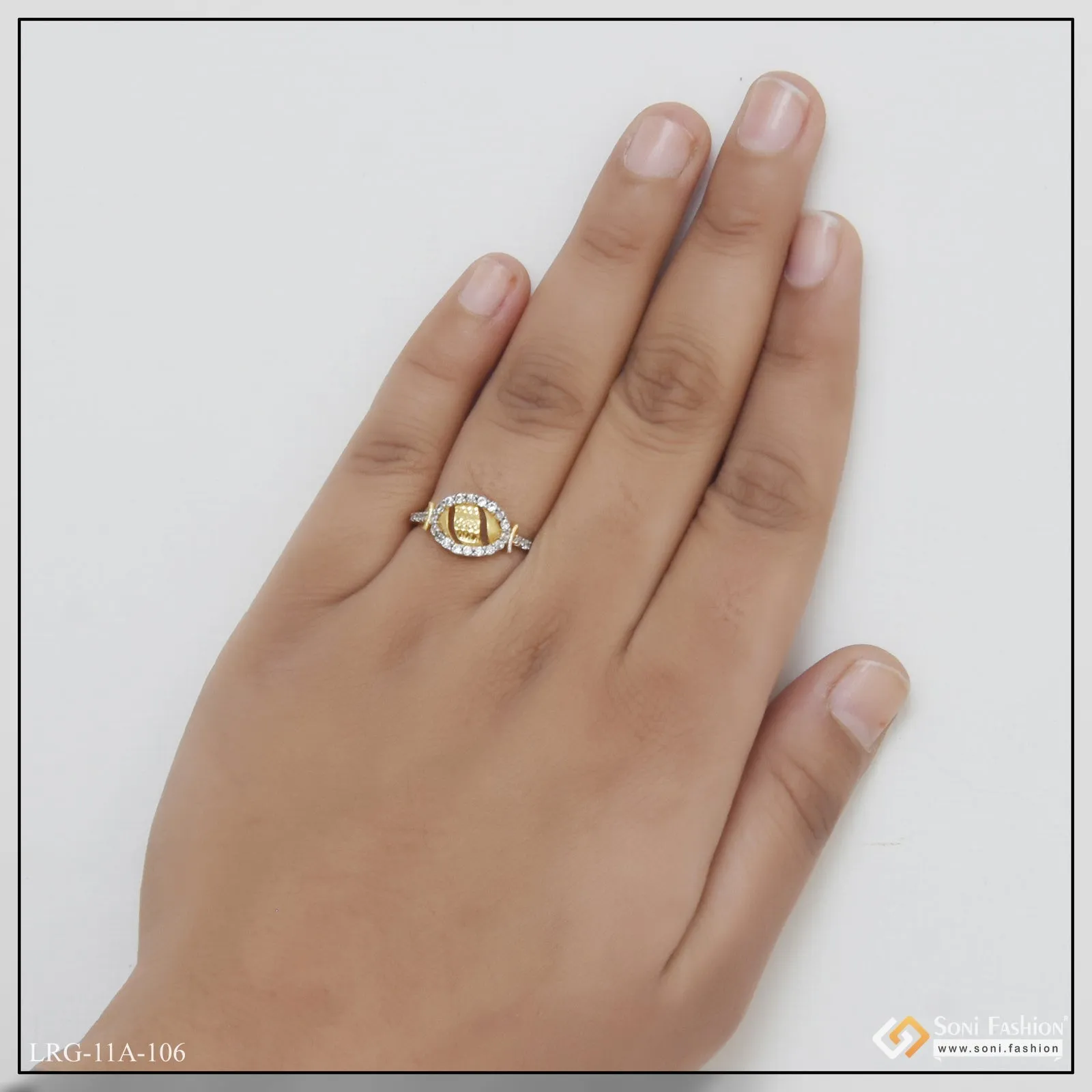 1 Gram Gold Plated Beautiful Design Charming Design Ring For Ladies - Style Lrg-106