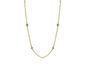 1.21cts Diamond Bezel Yellow Gold Necklace