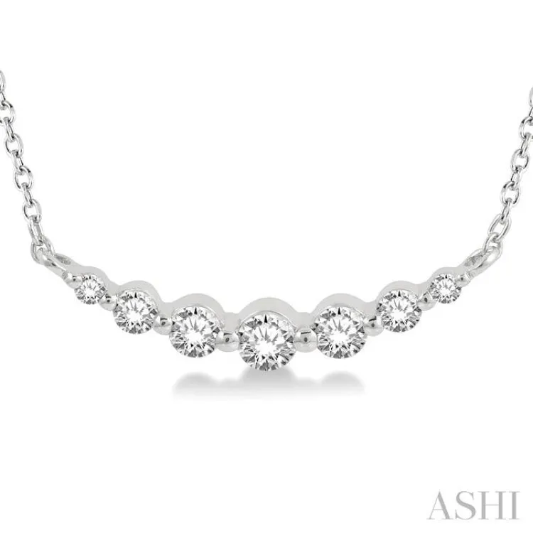 1/4 ctw Diamond Smile Necklace in 14K White Gold