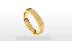 14k Gold 4mm Square Comfort-Fit Wedding Band