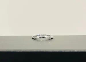 14k Gold Diamond Curved Wedding Band