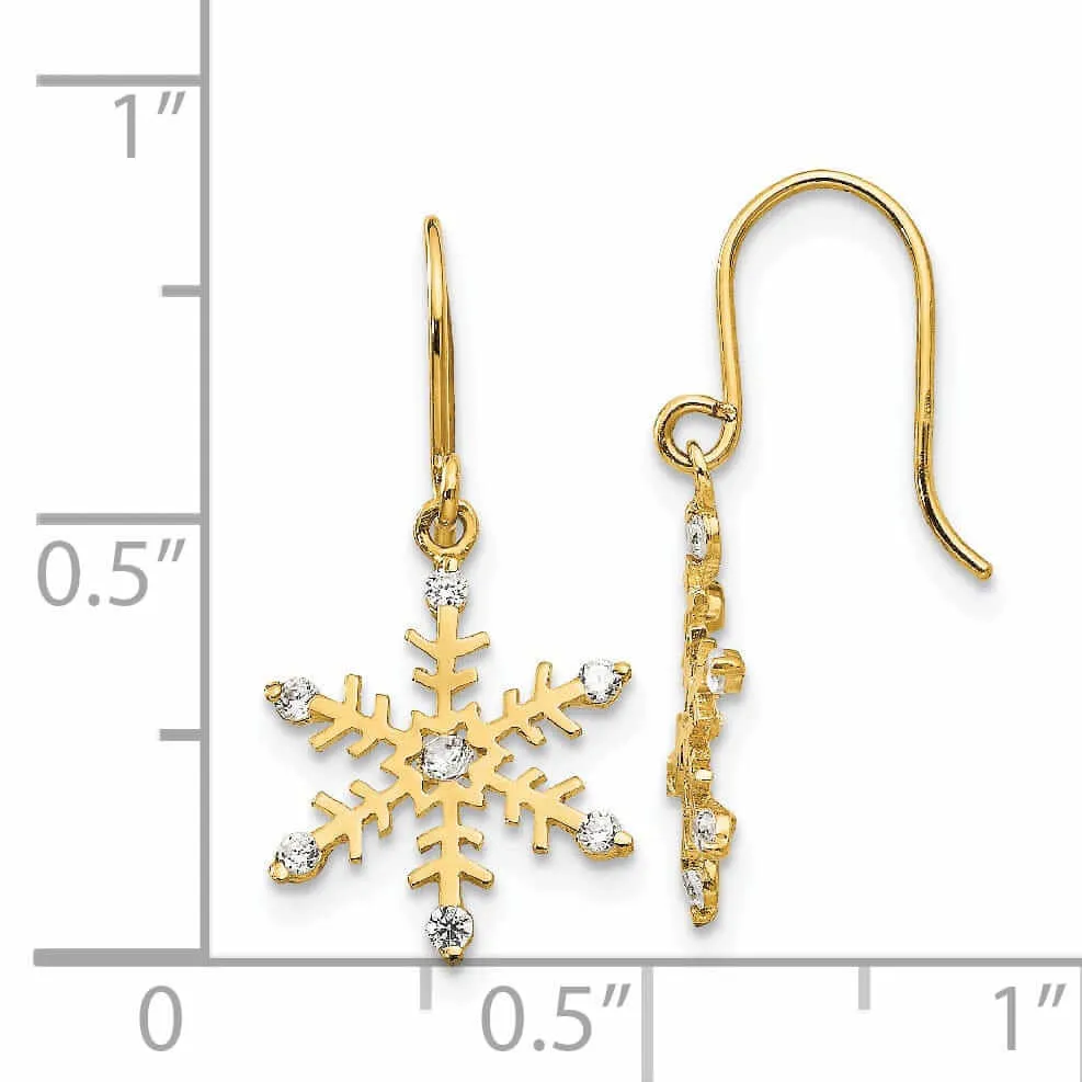 14k Madi K Snowflake Dangle Earrings