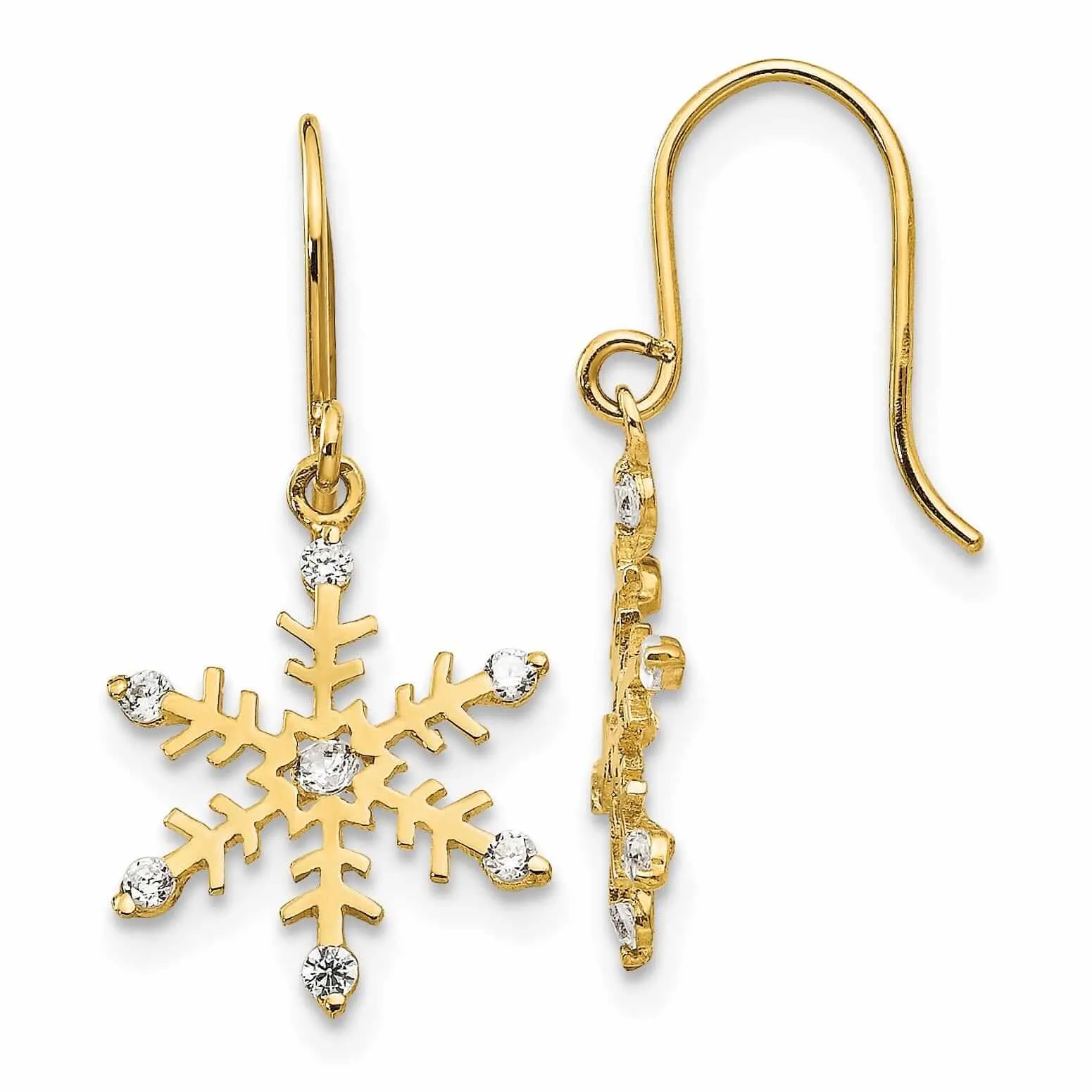 14k Madi K Snowflake Dangle Earrings