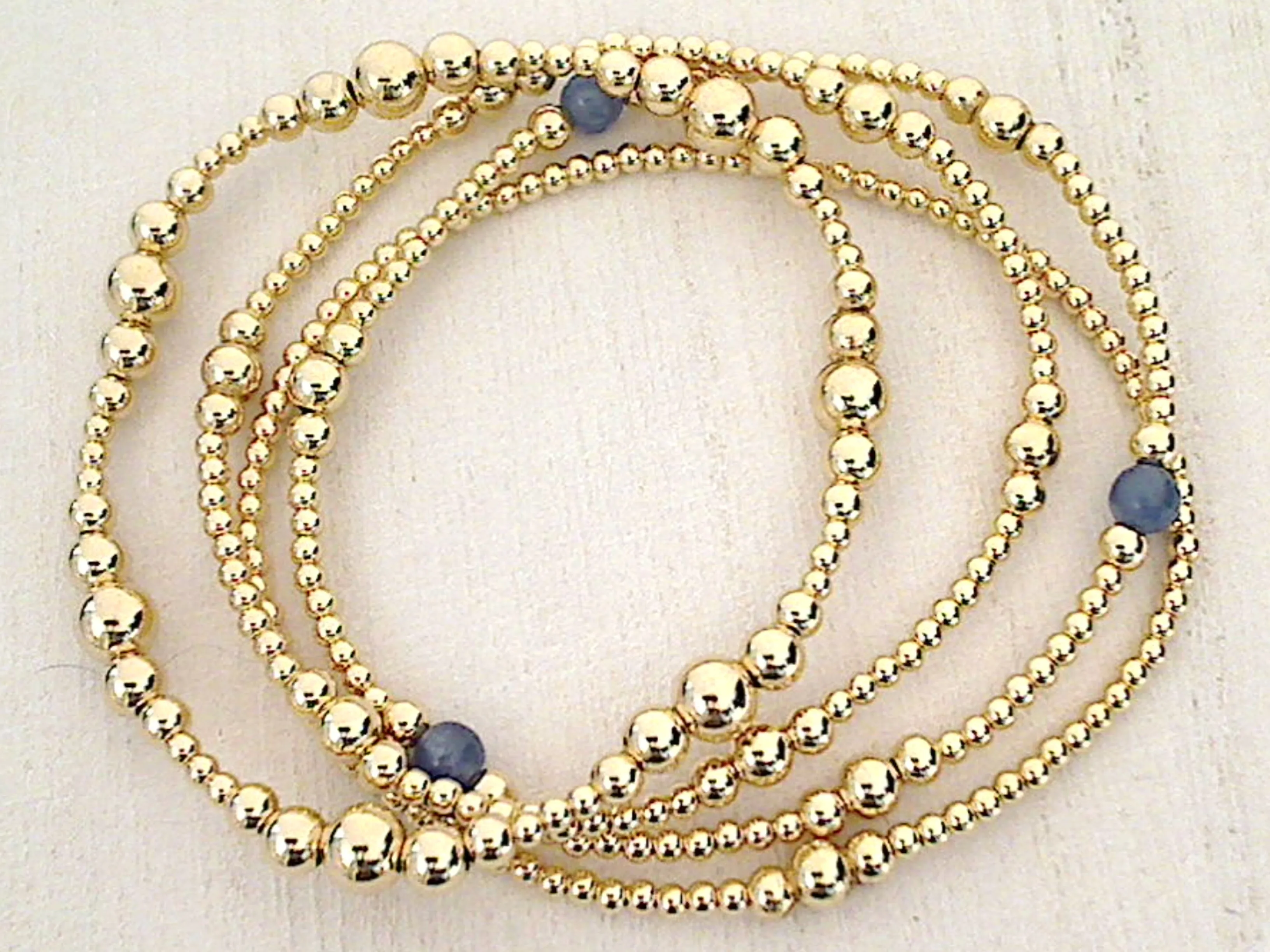 14kt Gold Filled Stretch Bracelet - Style 3 Medium