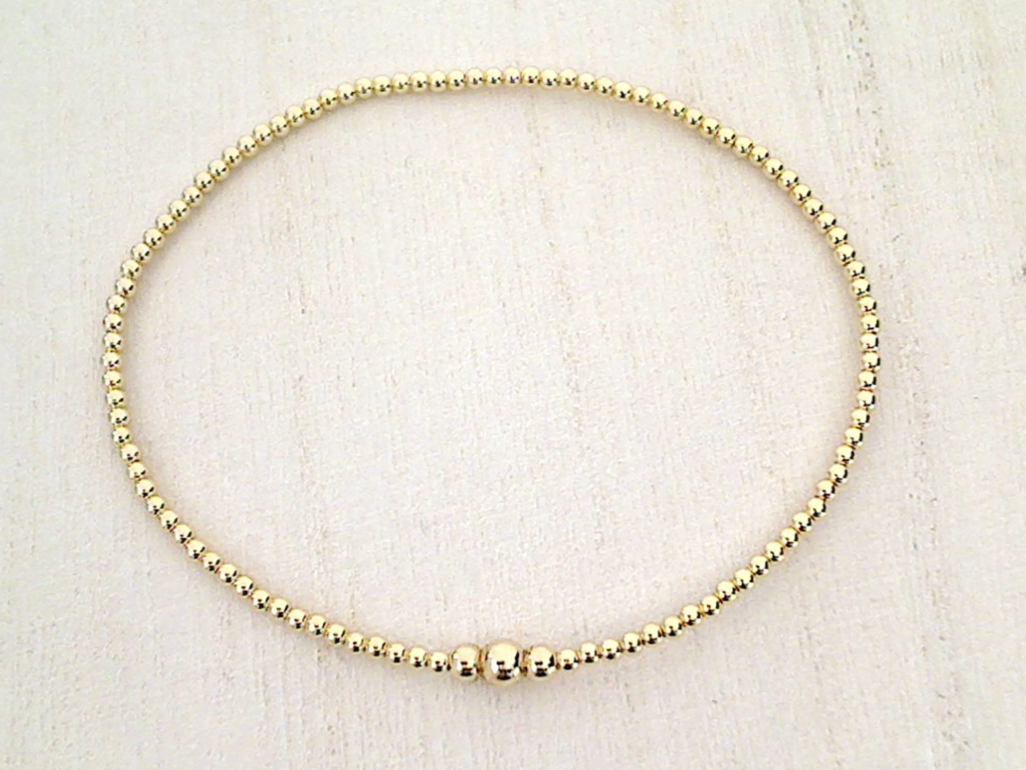 14kt Gold Filled Stretch Bracelet - Style 3 Medium