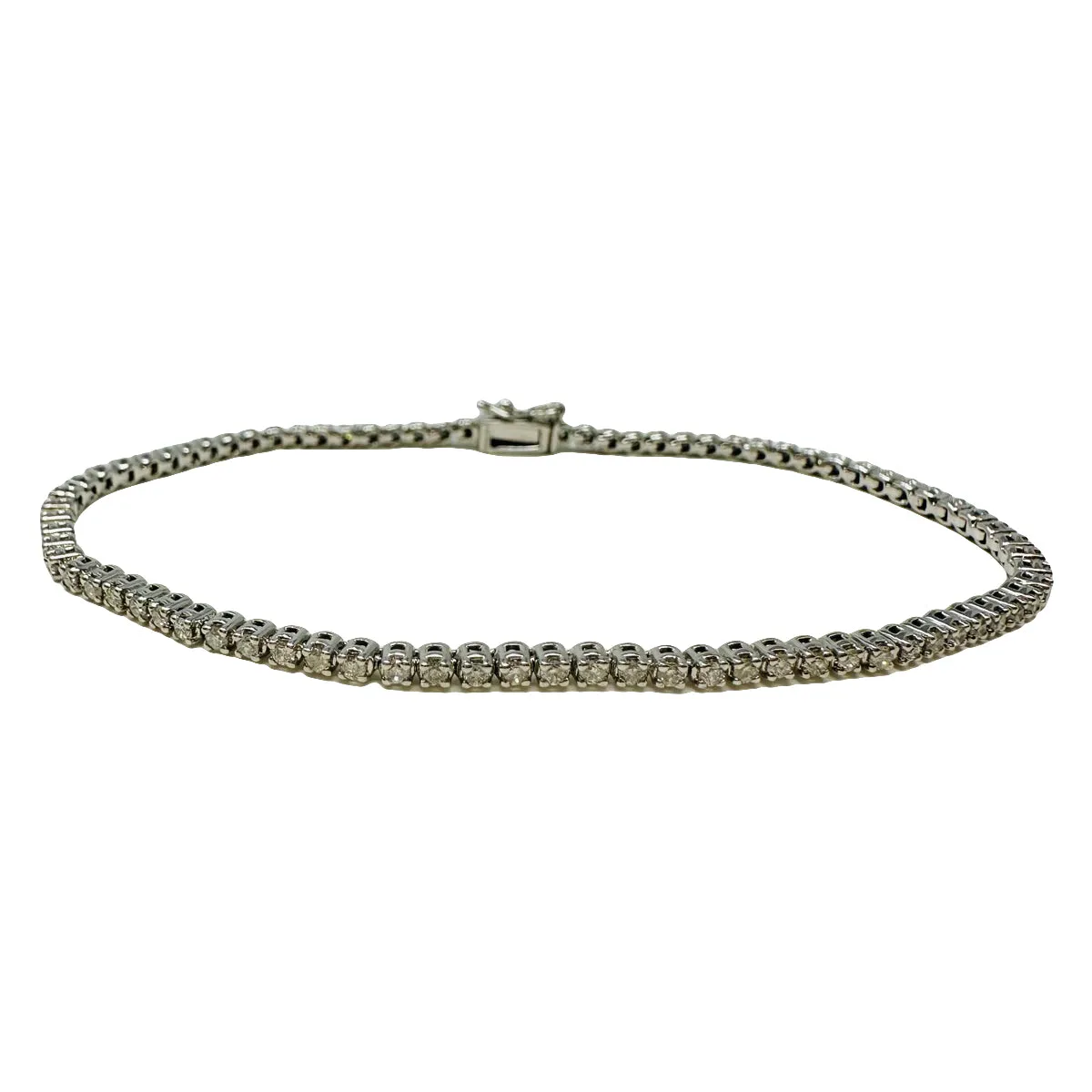 18K White Gold Tennis Bracelet with 81 Diamonds