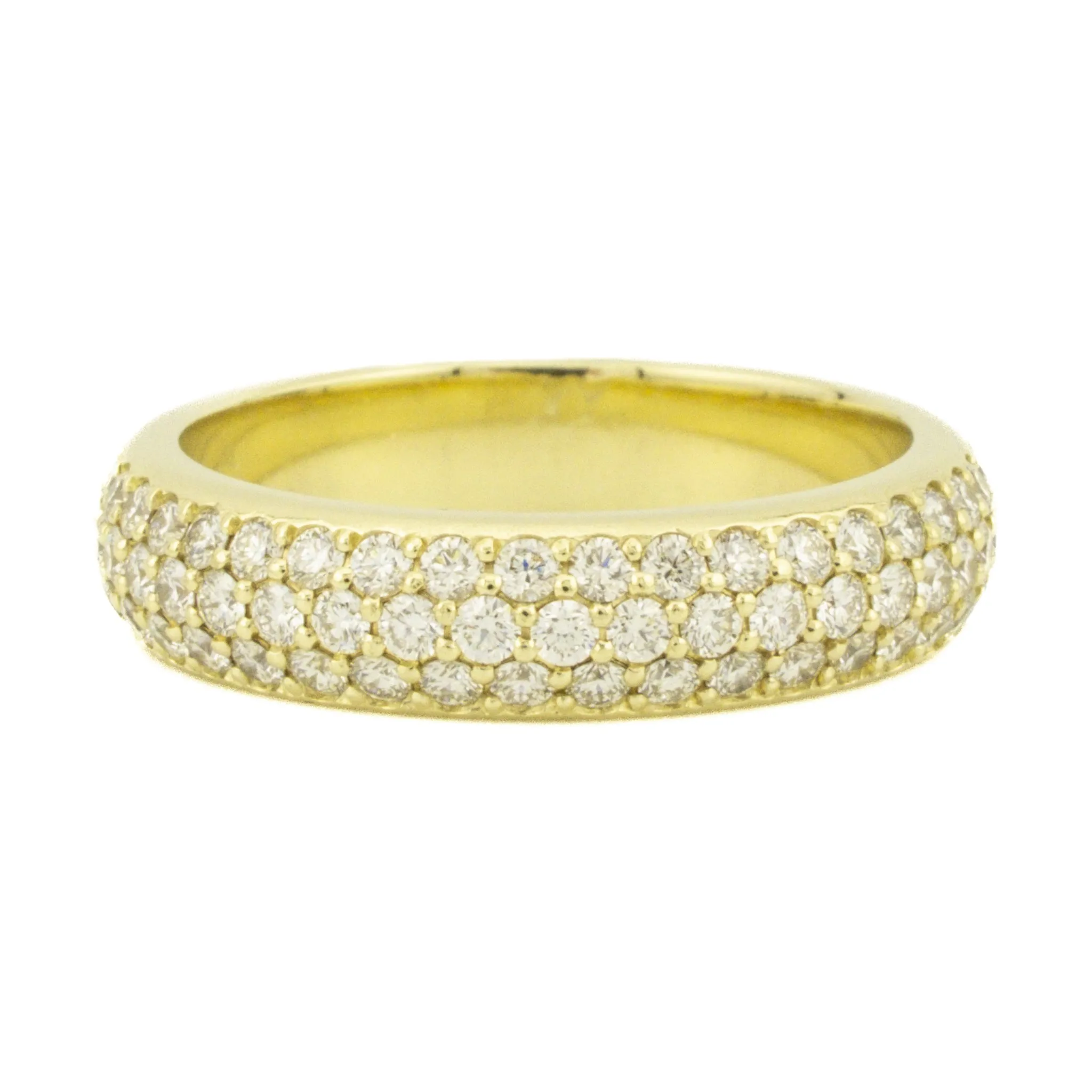 2.00ctw Diamond Accented Pave Wedding Band Ring in 14K Yellow Gold - Size 9.25