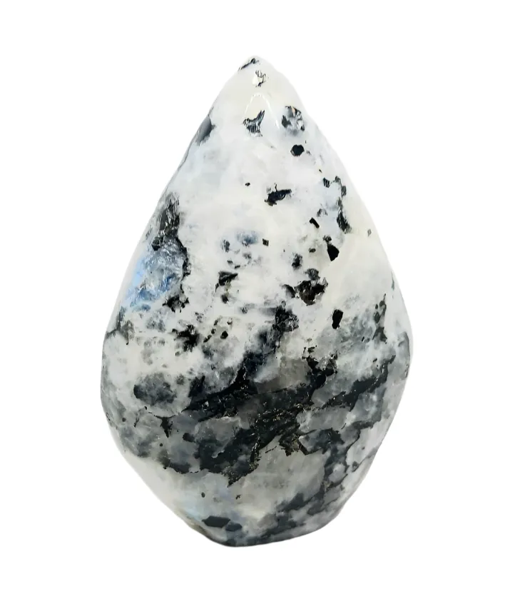 227G Rainbow Moonstone Crystal Teardrop Point