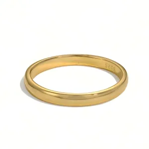 2.5mm Half Round Dome Wedding Band Ring - Gold