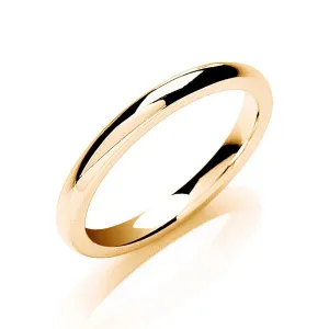 2mm Court Wedding Ring in 9ct Yellow Gold