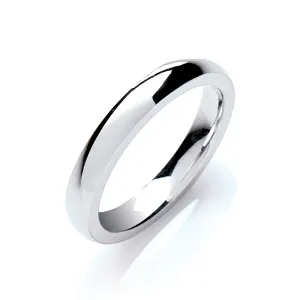 3mm Court Wedding Ring in 18ct White Gold