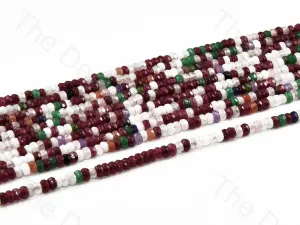 4 mm Multicolor Design 4 Rondelle Jade Quartz Stones