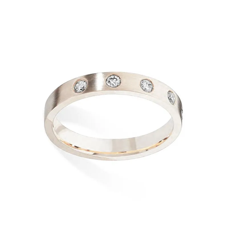 5 Diamond Gold Wedding Band