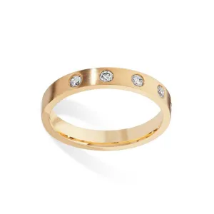 5 Diamond Gold Wedding Band