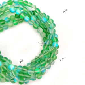 8 mm Aura Beads Aura Quartz Beads Green shades Round Gemstone Beads AQB801