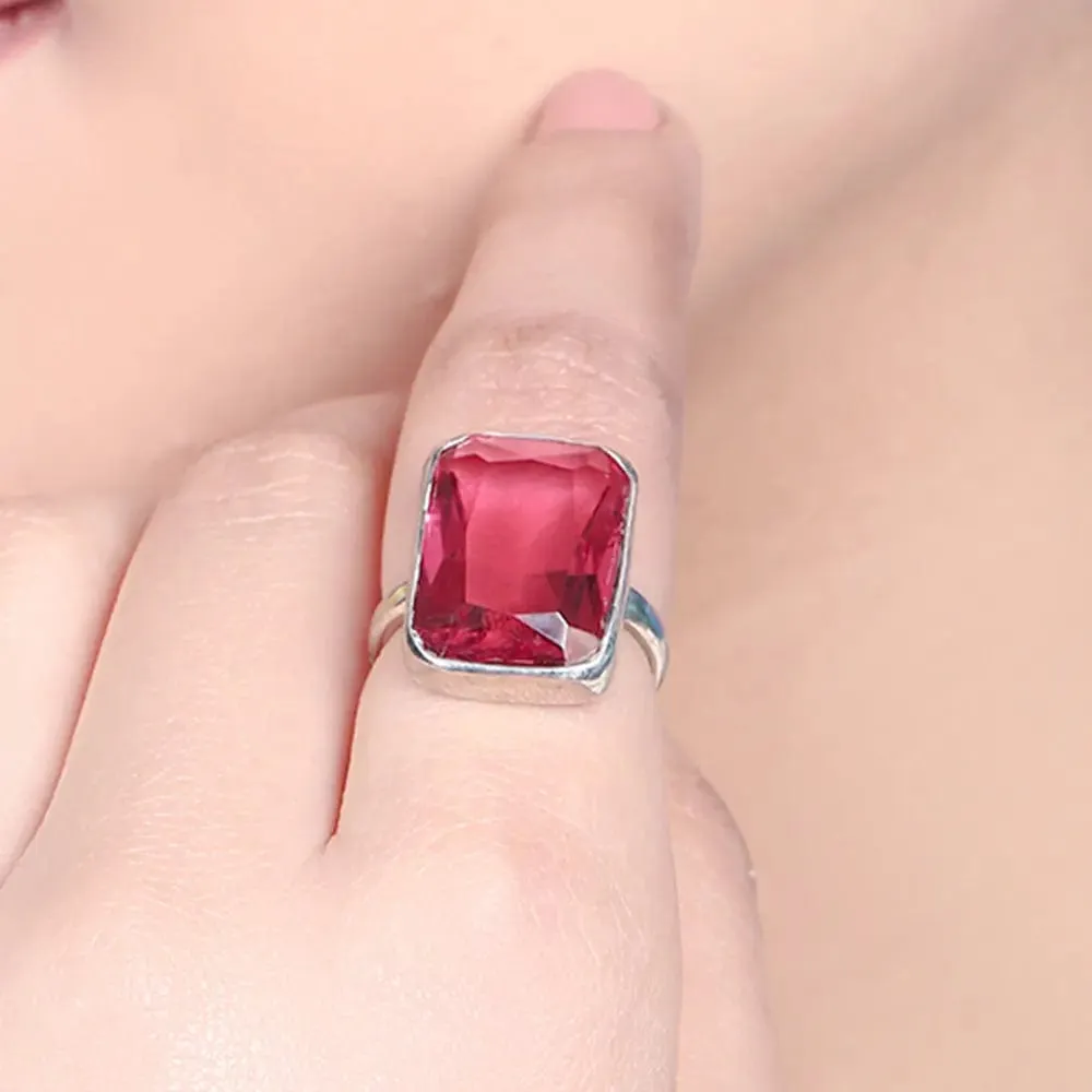 92.5 Silver ruby ring