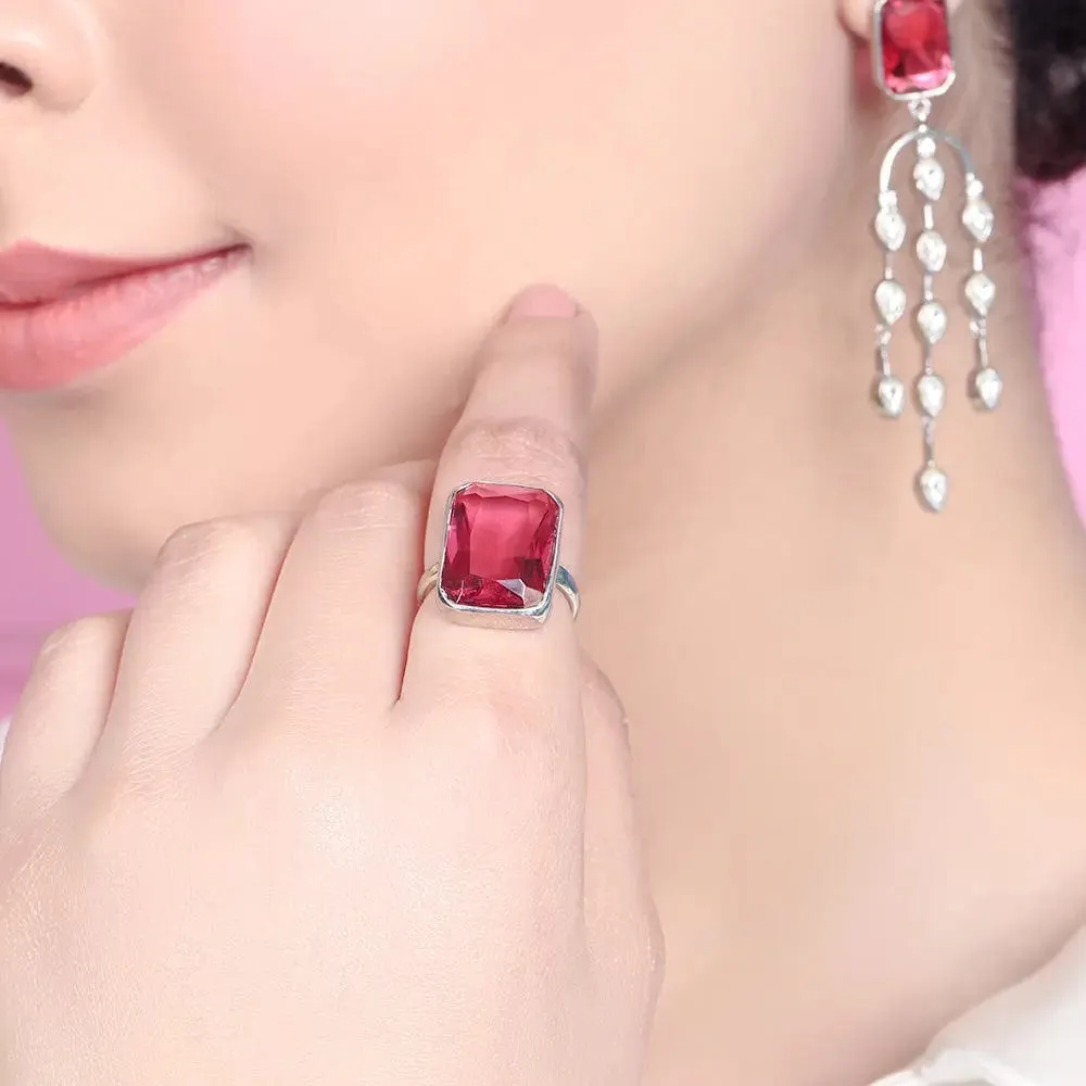 92.5 Silver ruby ring