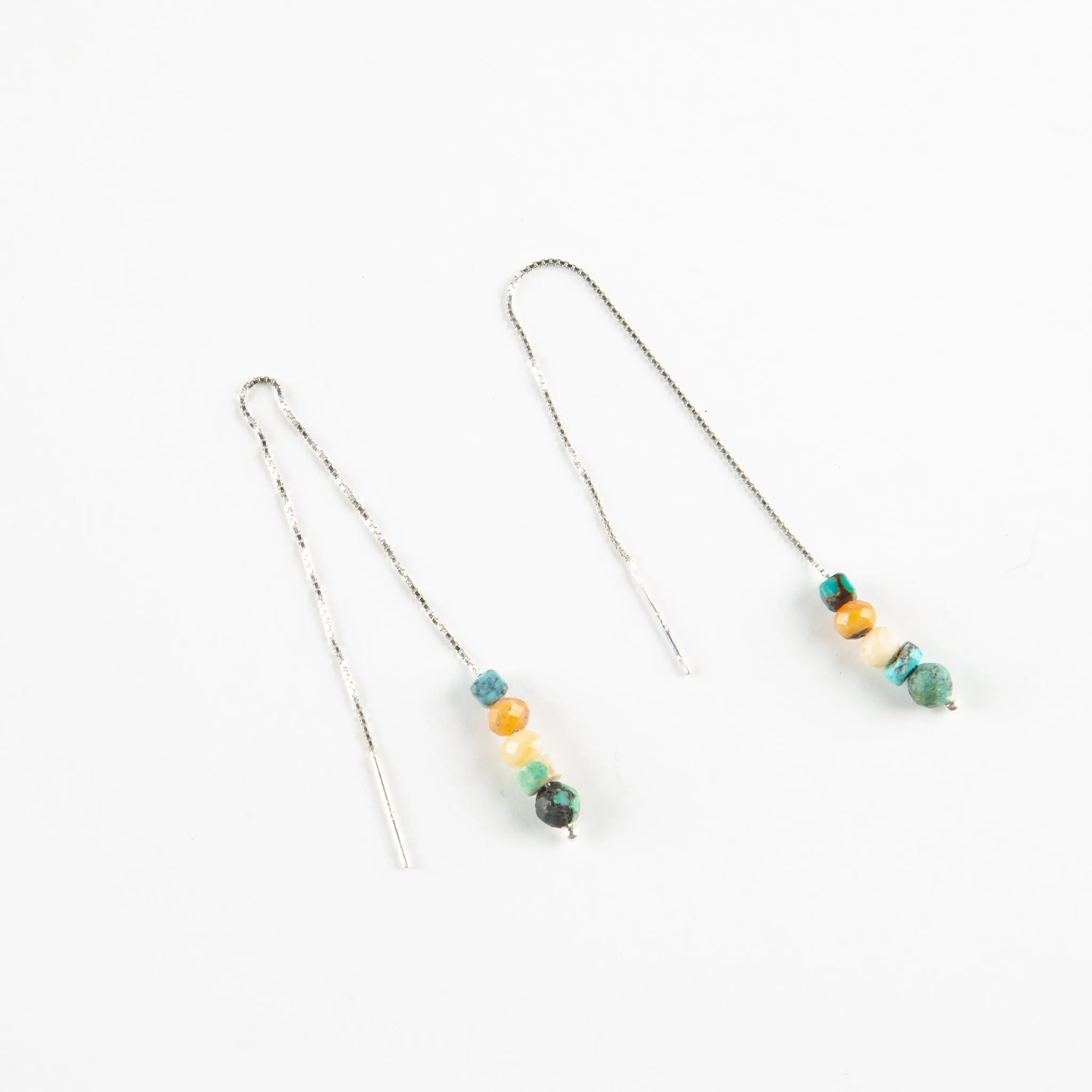 Amazonite & Turquoise Threader Earrings