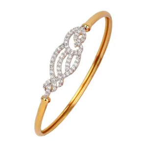 American Diamond Cz Three Line Openable Kada Bangle Bracelet For Women