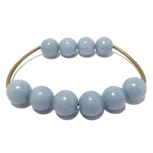 Angelite Bracelet Brass Angel Blue Gemstone