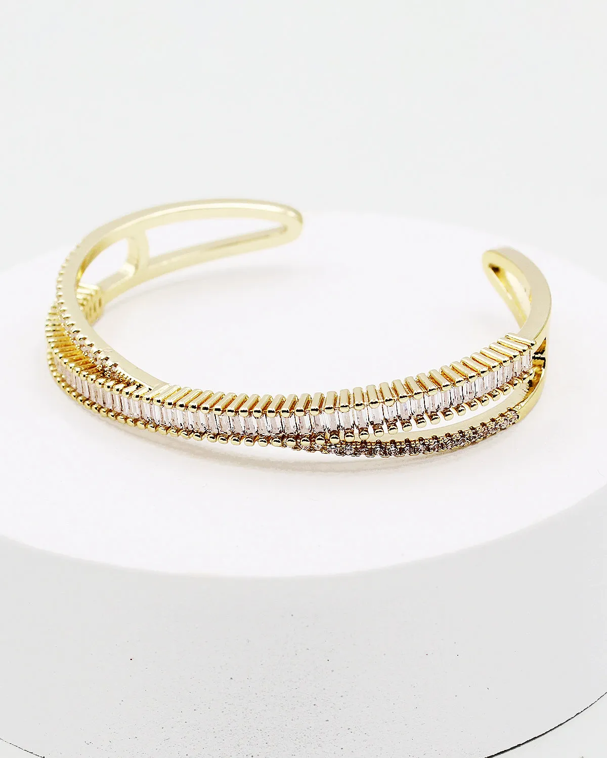 Baguette Stone Classic Cuff Bracelet