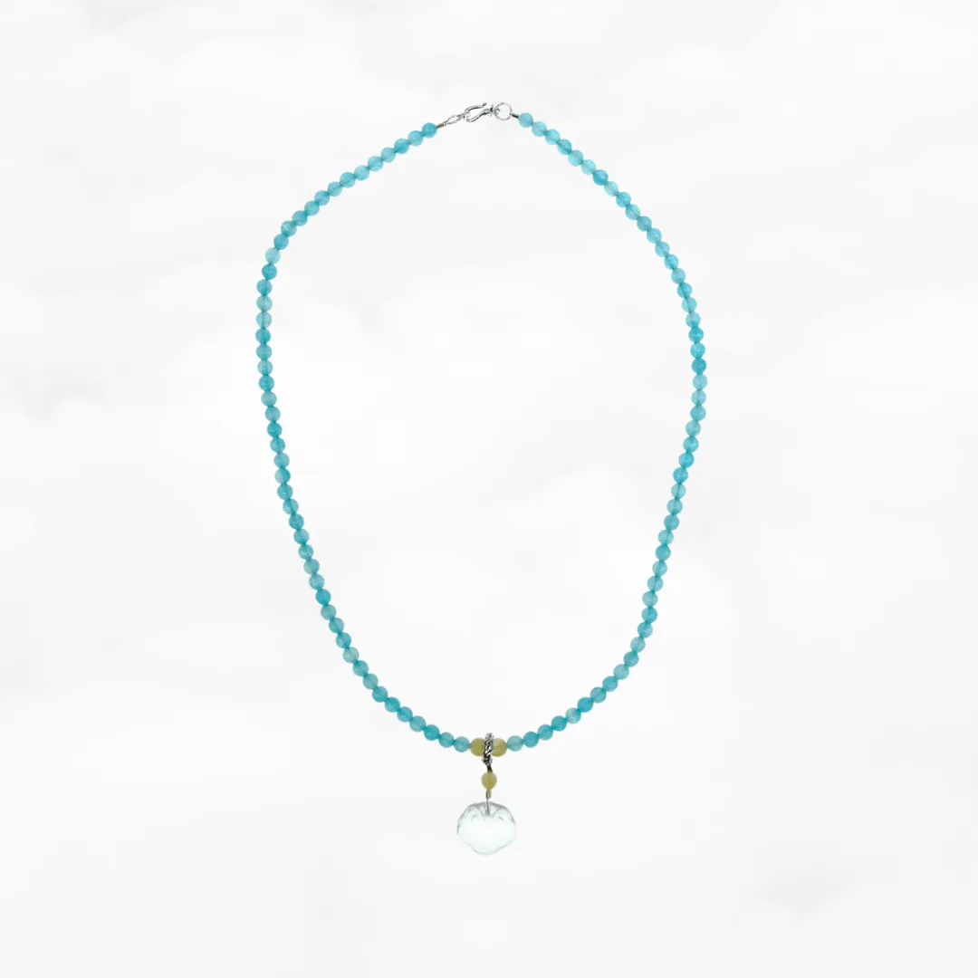 Beaded Amazonite Crystal Longevity Necklace