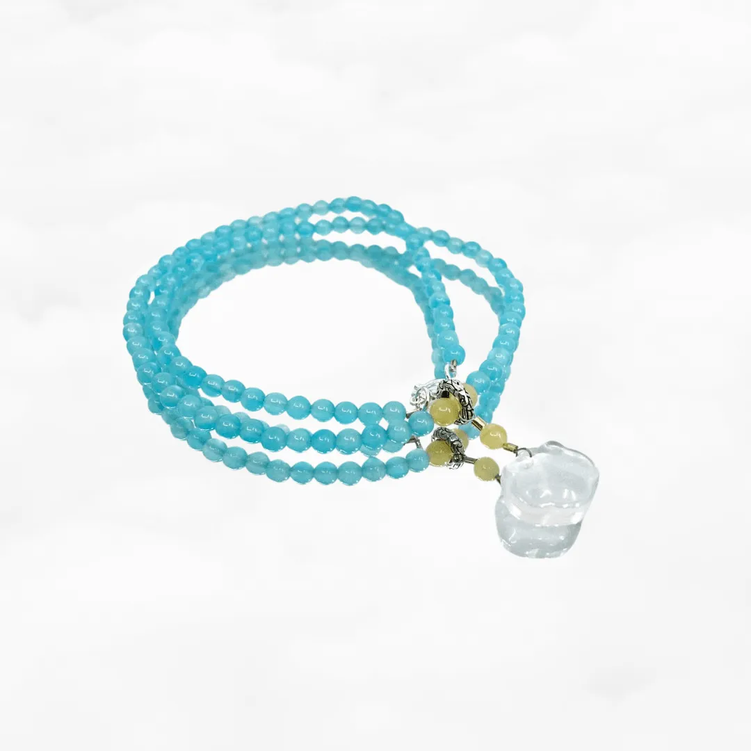 Beaded Amazonite Crystal Longevity Necklace