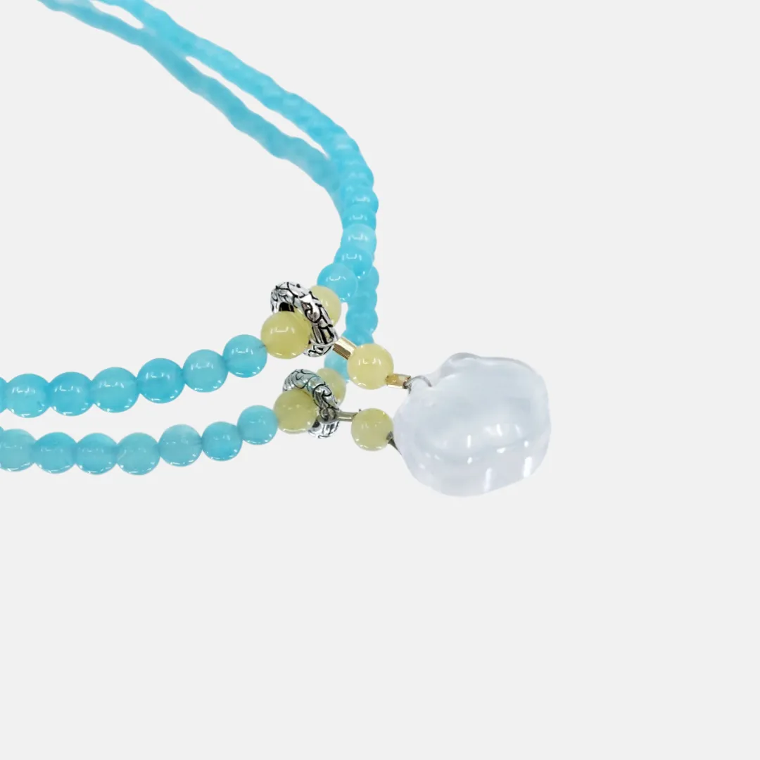 Beaded Amazonite Crystal Longevity Necklace