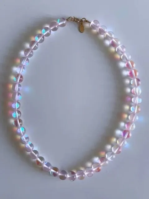 Beaded Bubble Necklace Rainbow