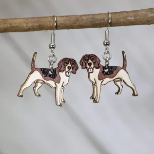 Beagle Wooden Dangle Earrings by Cate's Concepts, LLC