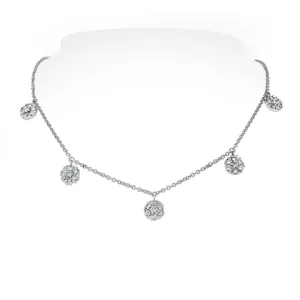 Beauvince Flower Diamond Pendant Necklace (2.00 ct Diamonds) in White Gold