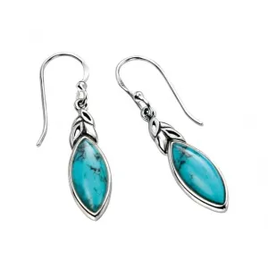 Beginnings Sterling Silver Turquoise Leaf Shape Earrings E4570T