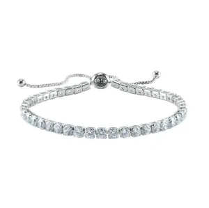 Beth Round CZ Silver Tennis Slider Bracelet | 10ct