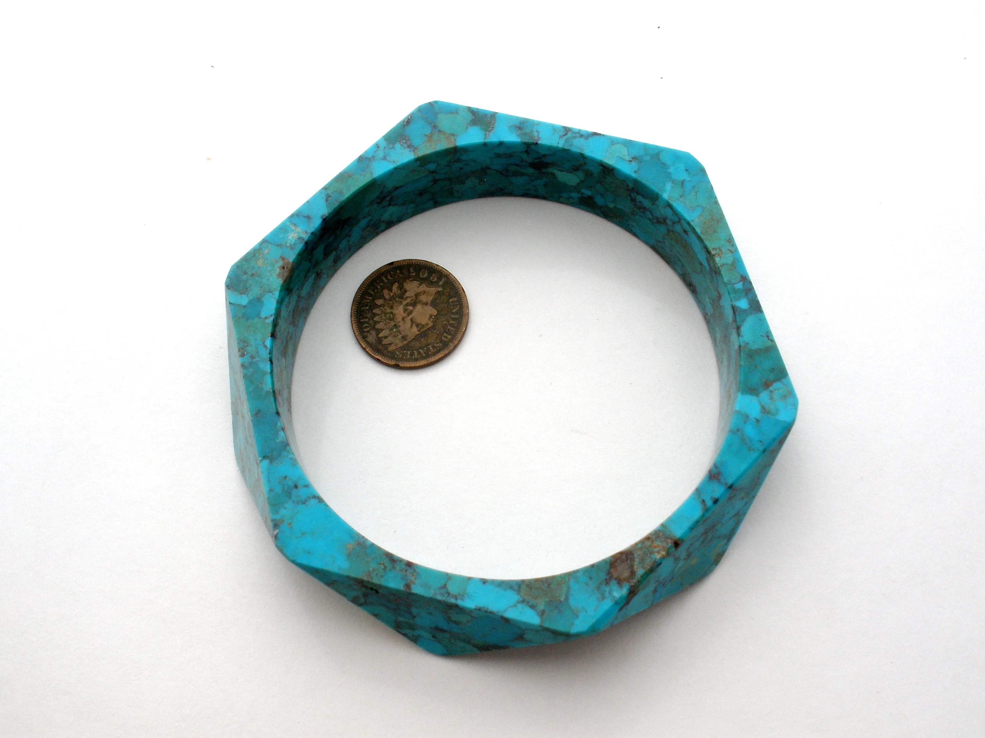 Blue & Green Turquoise Bangle Bracelet