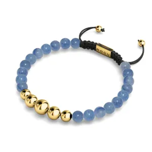 Blue Aventurine | Gold | Balance Gemstone Macrame Bracelet