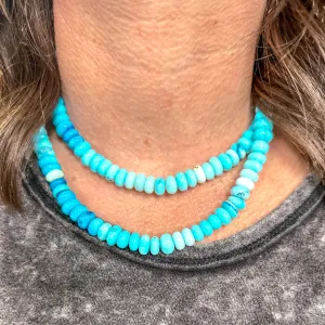 Blue Burst Beaded Necklace