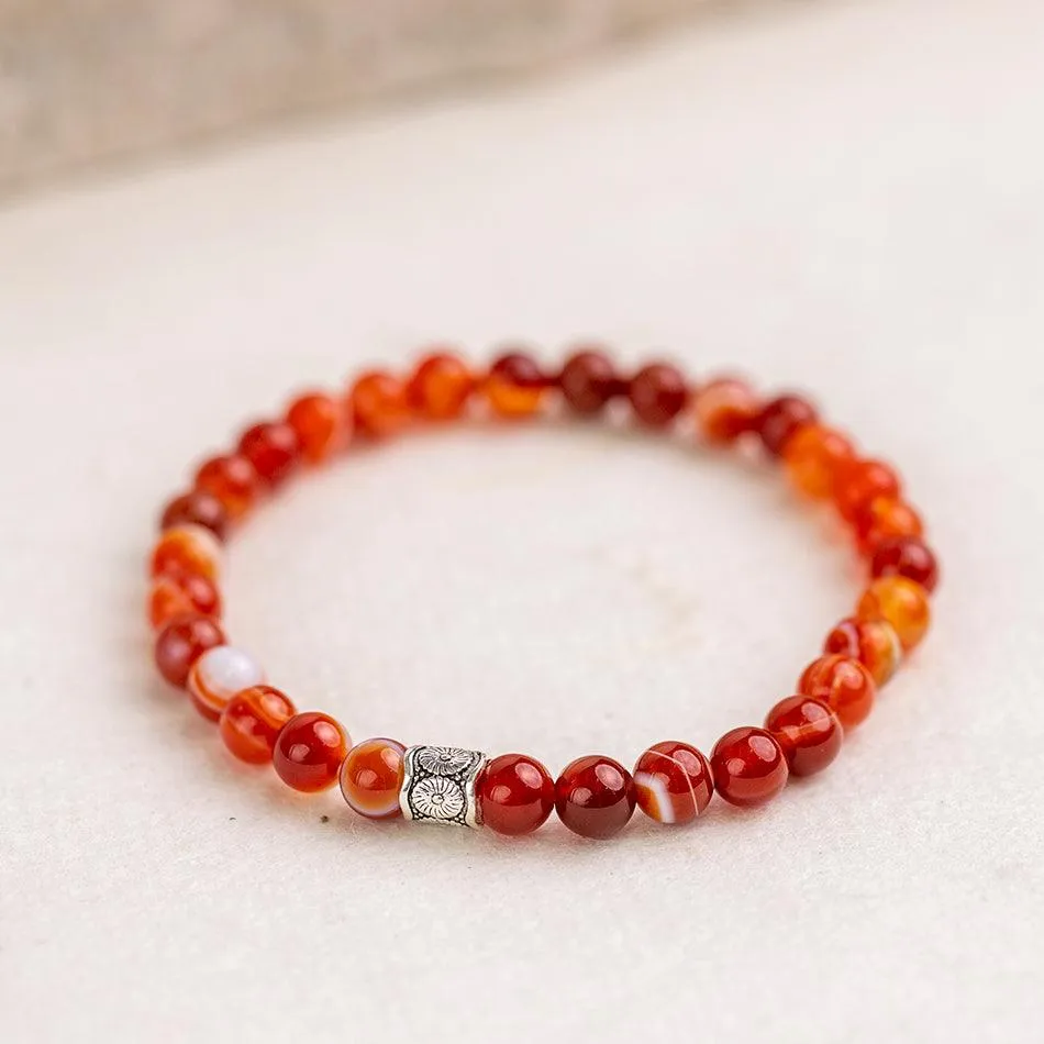 Carnelian Gemstone Bracelet 6mm