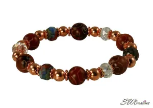 Carved Jade Copper Gemstone Beaded Bracelets