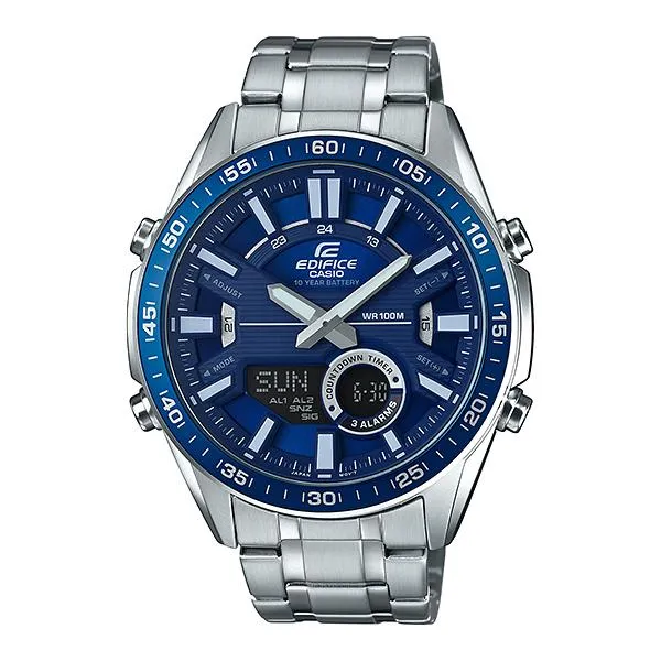 Casio Edifice Chronograph Silver Stainless Steel Band Watch EFVC100D-2A EFV-C100D-2A