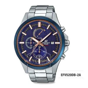 Casio Edifice Standard Chronograph Silver Stainless Steel Watch EFV520DB-2A EFV-520DB-2A