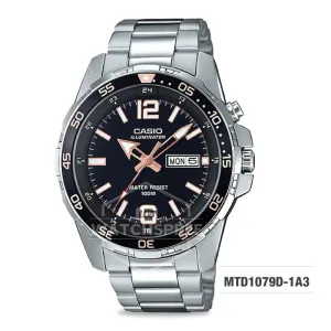 Casio Men's Diver Look Standard Analog Silver Stainless Steel Band Watch MTD1079D-1A3 MTD-1079D-1A3