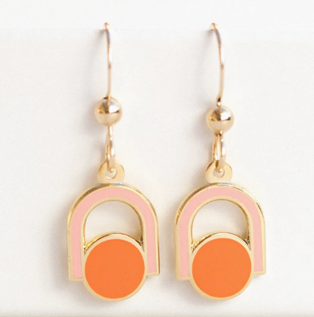 Circle Arch Mini Drop Earrings