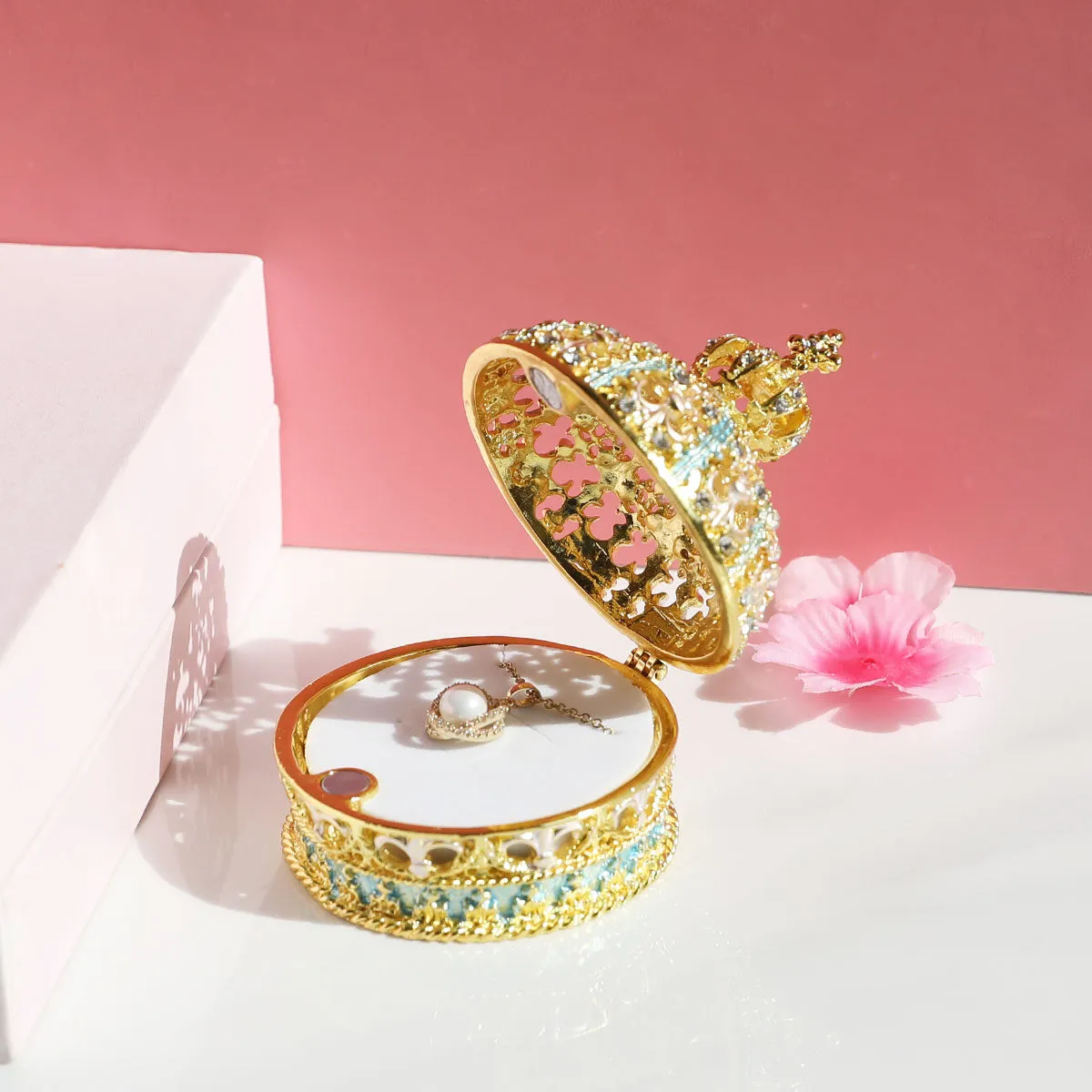 Crown Ring Jewelry Box Holder for Wedding Day