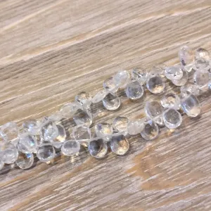 Crystal Quartz Faceted Pear Briolette Beads (set of 5)