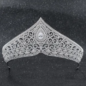 Cubic zircon wedding  bridal royal tiara diadem crown CH10227